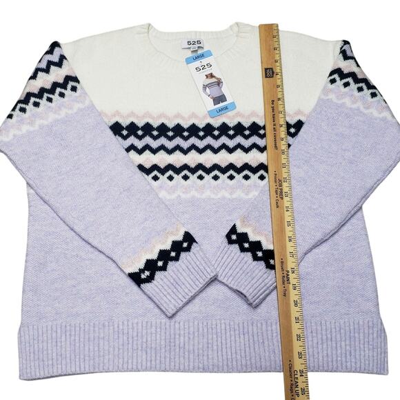525 America Lavender Knit Sweater Womens Size L Pullover Stretch Relaxed Fit - Picture 8 of 11